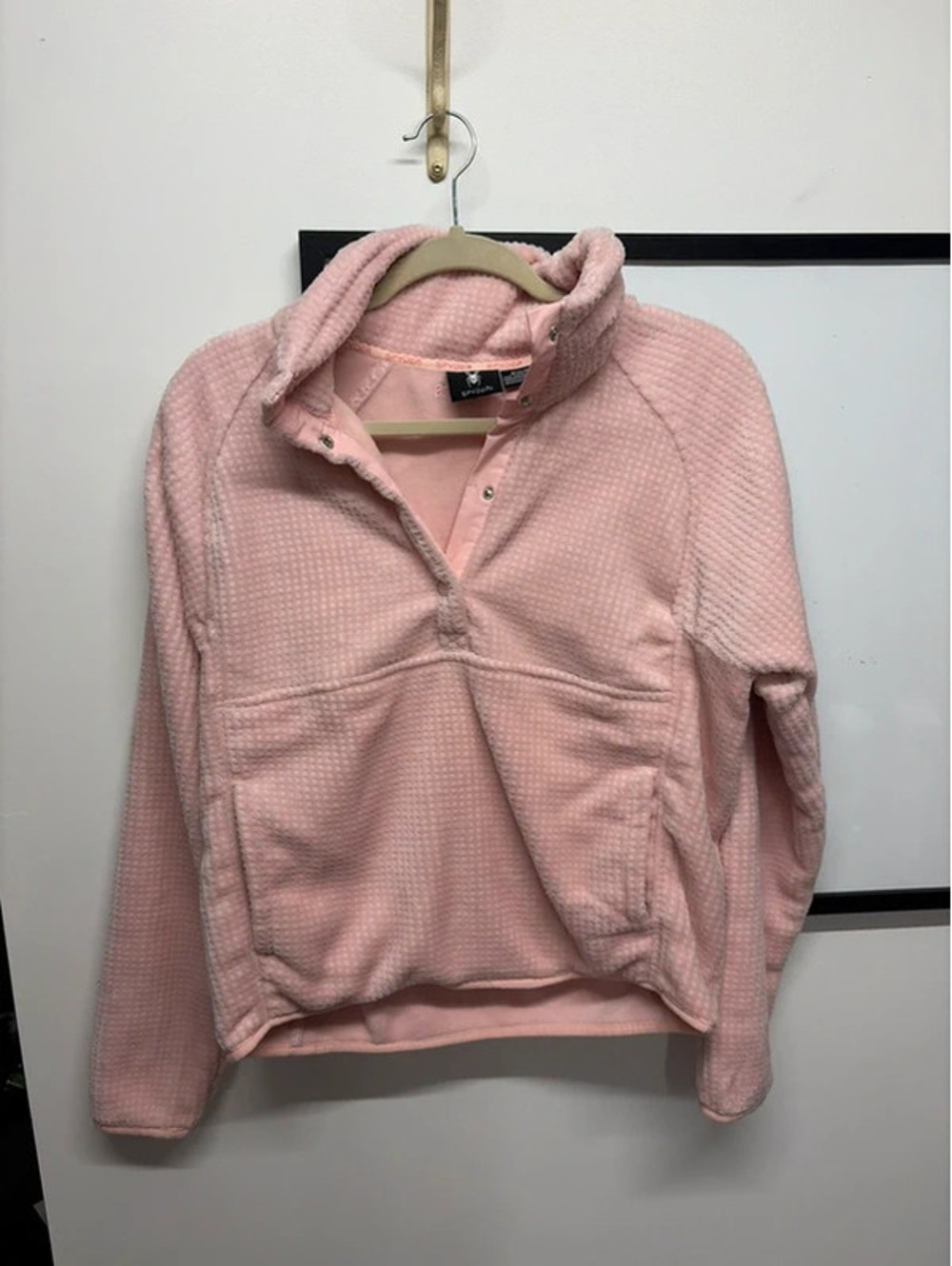 Spyder ski pink waffle pullover jacket